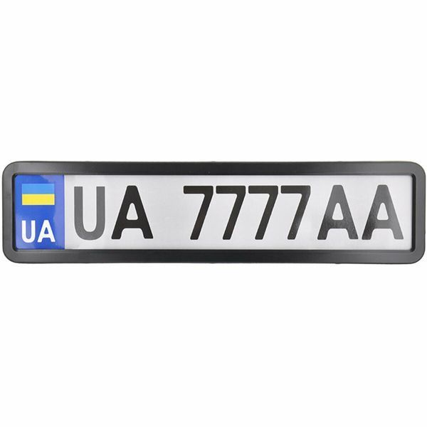 Рамка Сarlife під номер, чорна глянцева LIDO:3229 фото